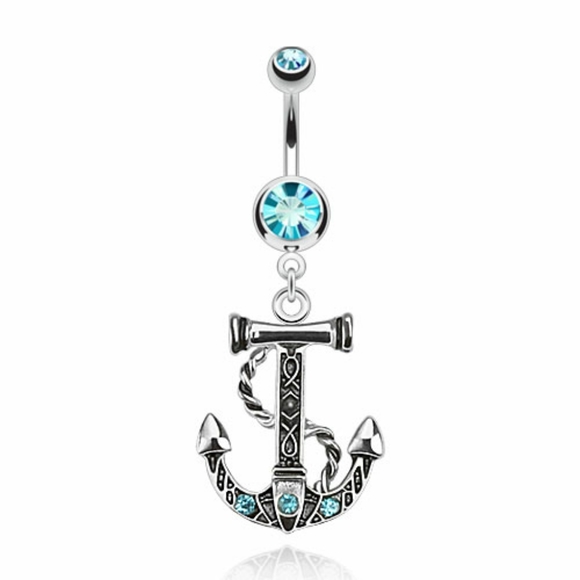 Jewelry Blue Anchor Belly Button Ring Poshmark